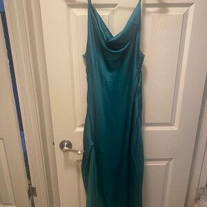 Scarface inspired Elvira Emerald Satin Backless Dress